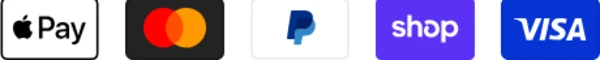 Apple Pay, Mastercard, PayPal, Shop Pay, Visa